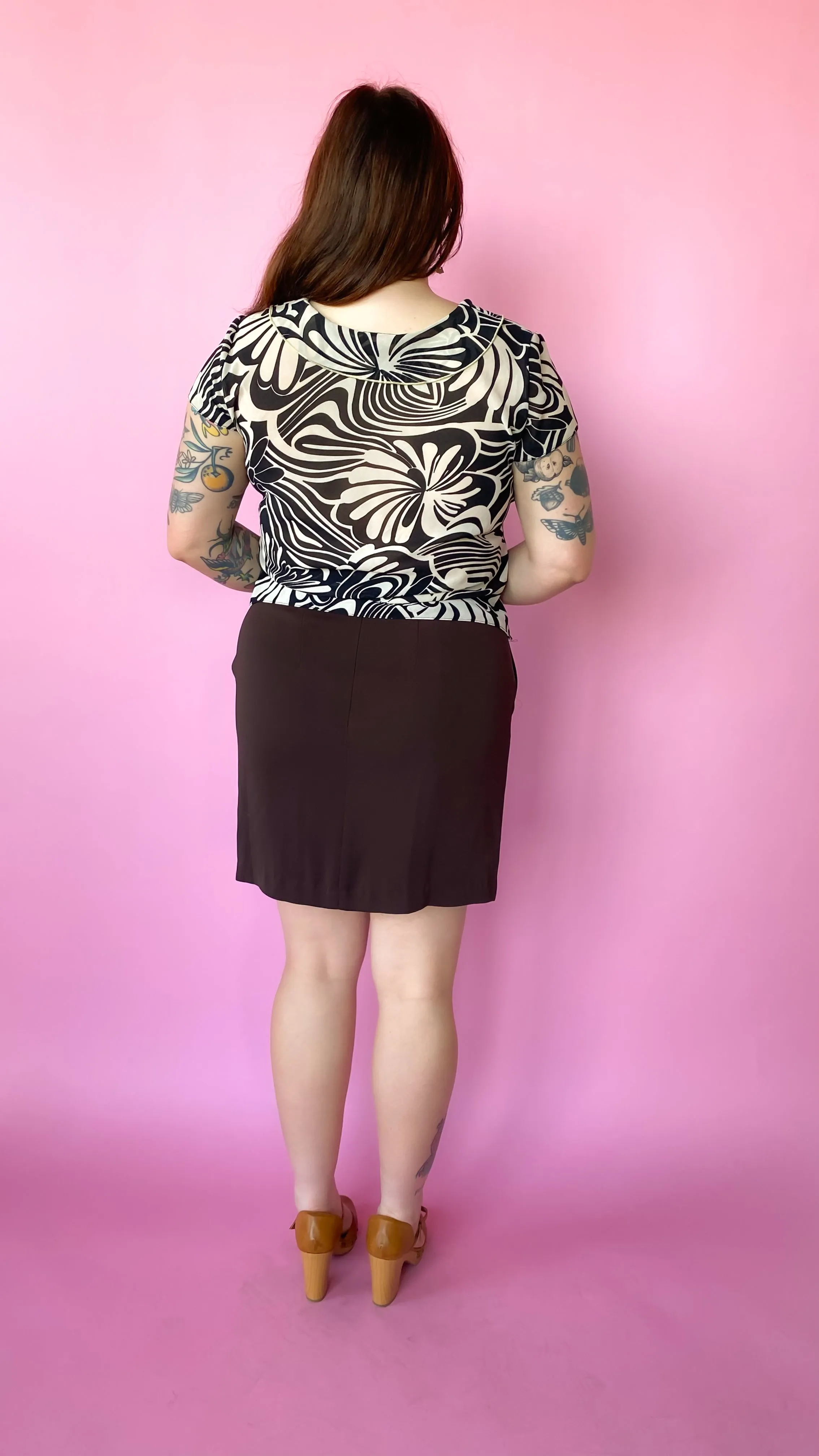 1980s Brown Mini Skirt, sz. L/XL