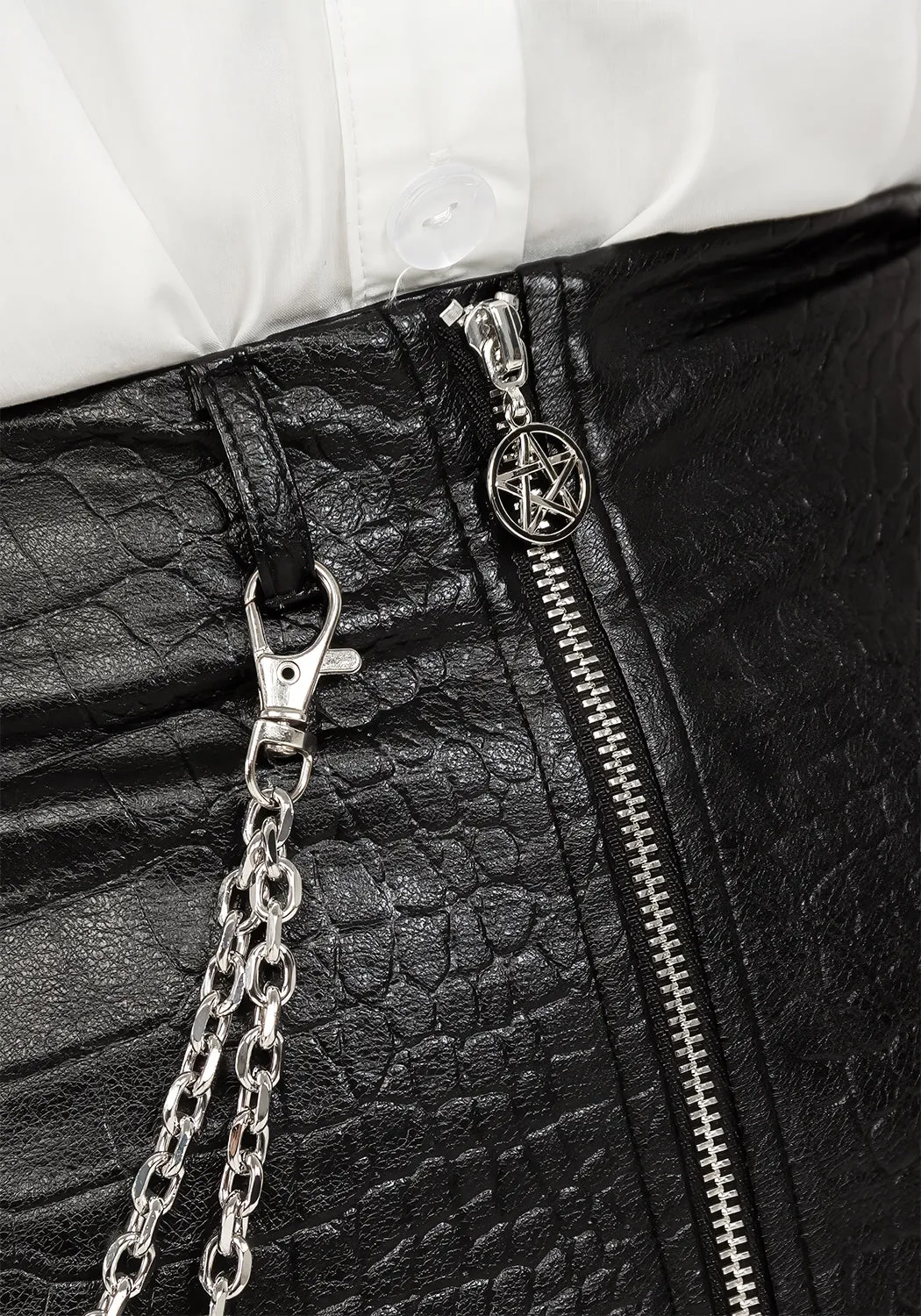 Stylish Antrum Zip-Front Mini Skirt