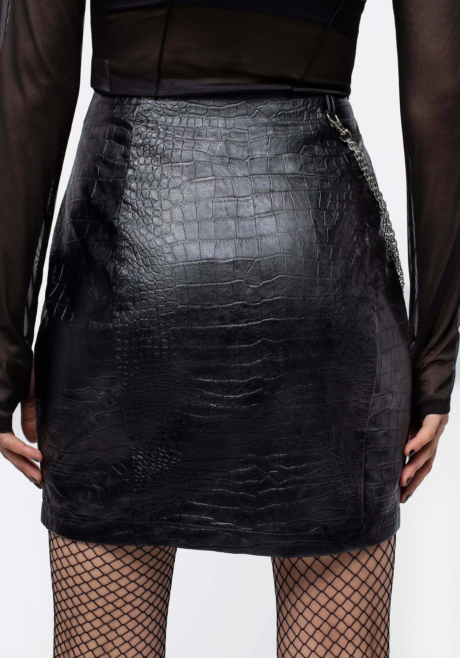 Stylish Antrum Zip-Front Mini Skirt