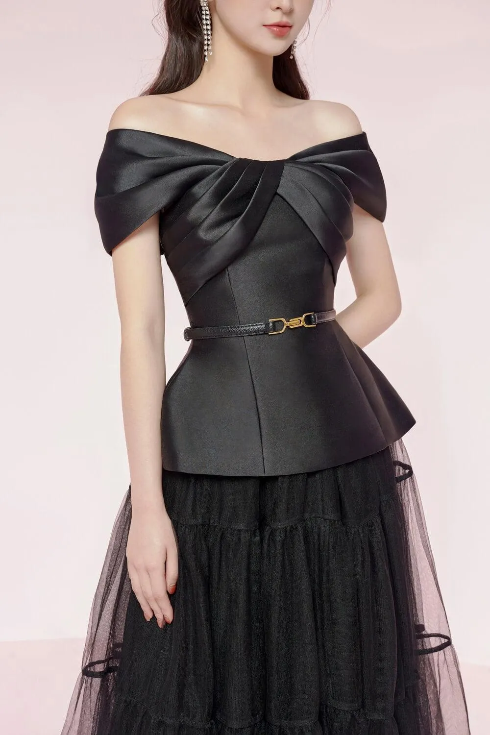 Aries Flared Tiered Mesh Midi Skirt