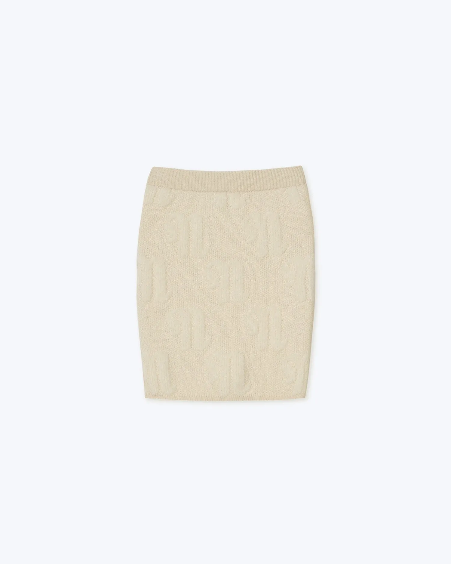 Azra - Sale Monogram Mini Tube Skirt - Vanilla