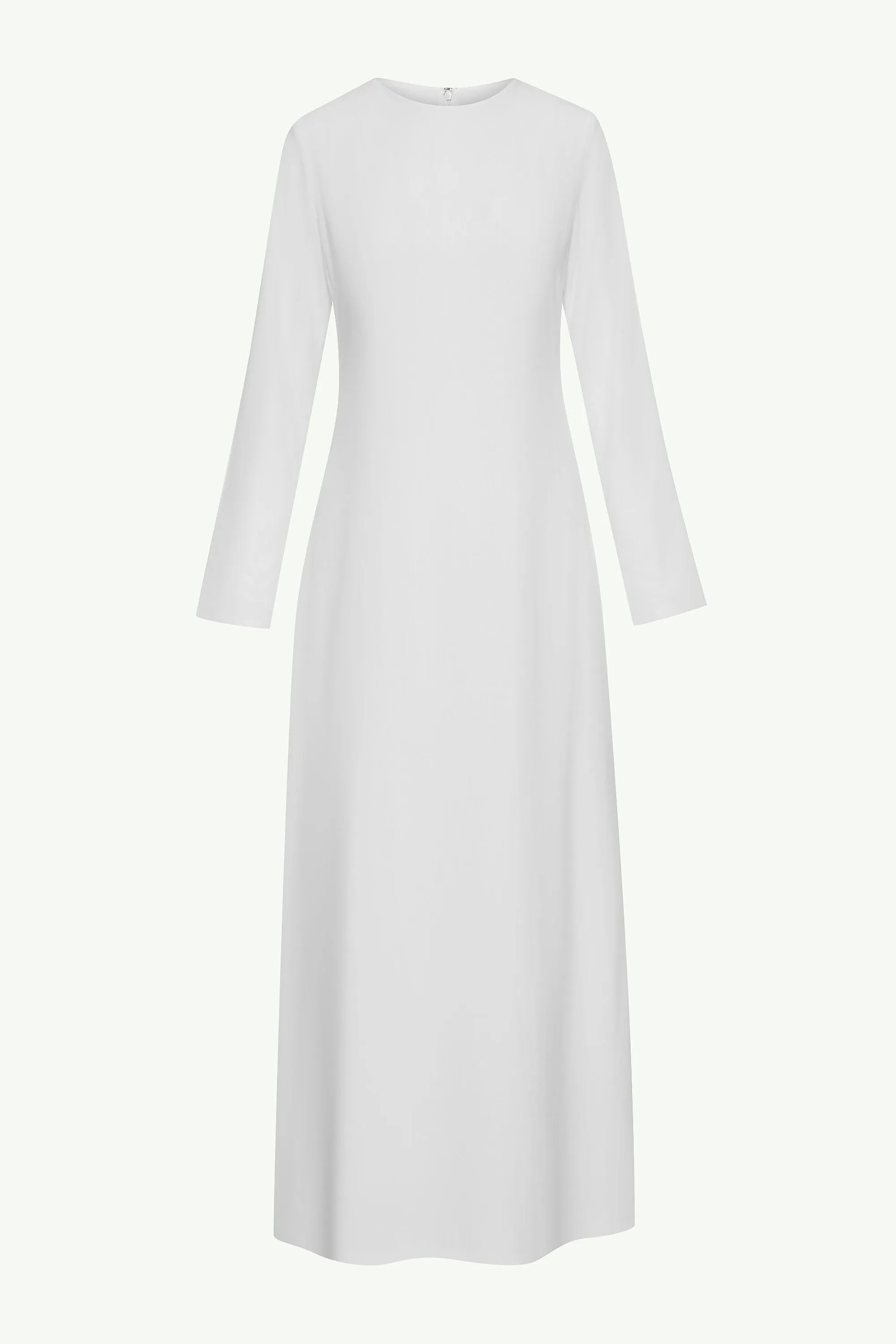 Elegant Long Sleeve White Maxi Dress - Classic & Versatile