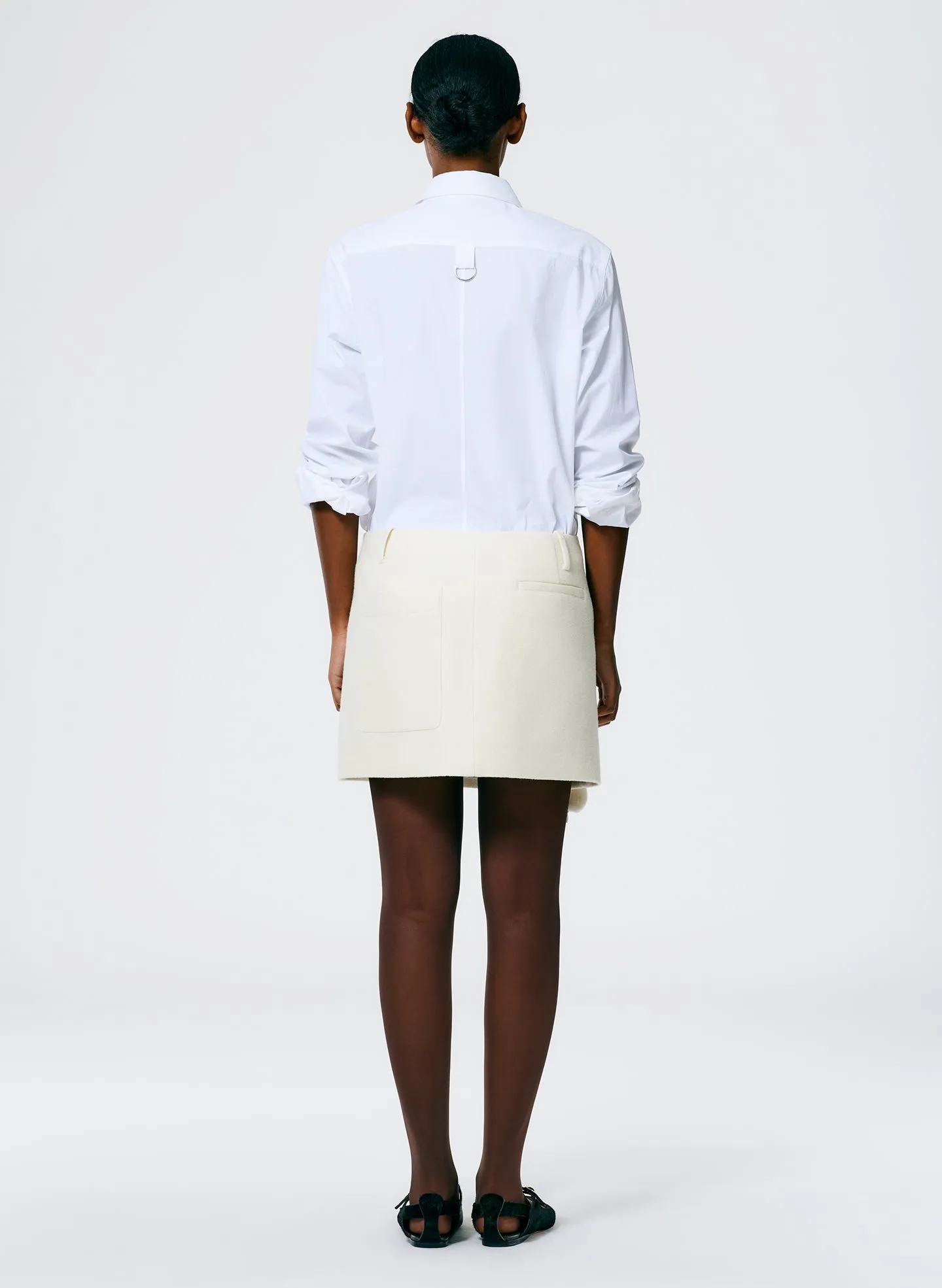 Boiled Wool Mini Skirt