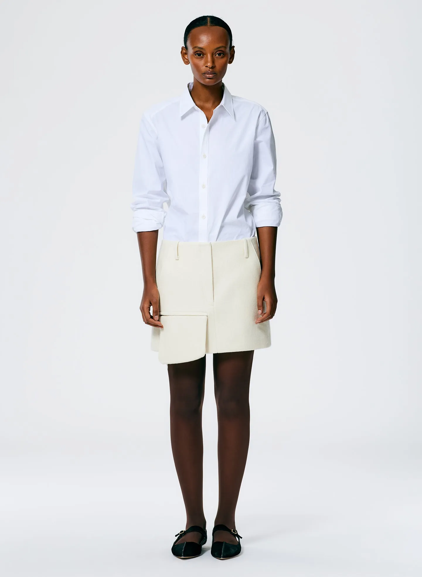Boiled Wool Mini Skirt