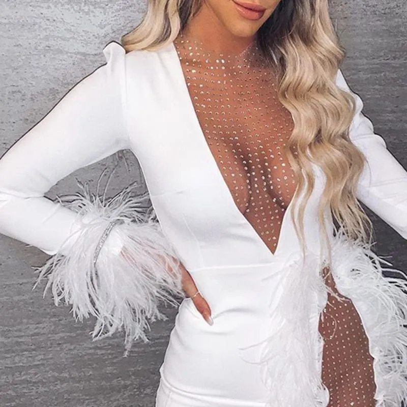 Stunning White Sequin Maxi Dress with Elegant Sheer Mesh and High Thigh Split