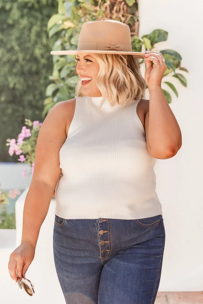 Clear My Schedule Ivory Mock Neck Sweater Tank