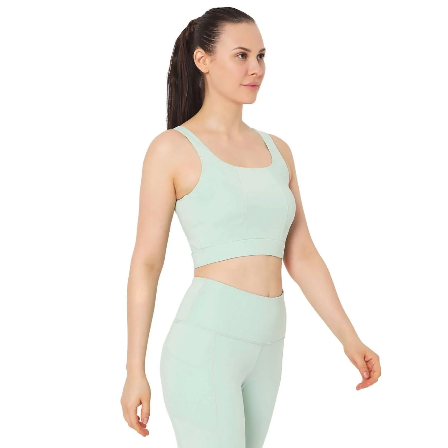 Evolve Padded Crop Top Pastel Jade