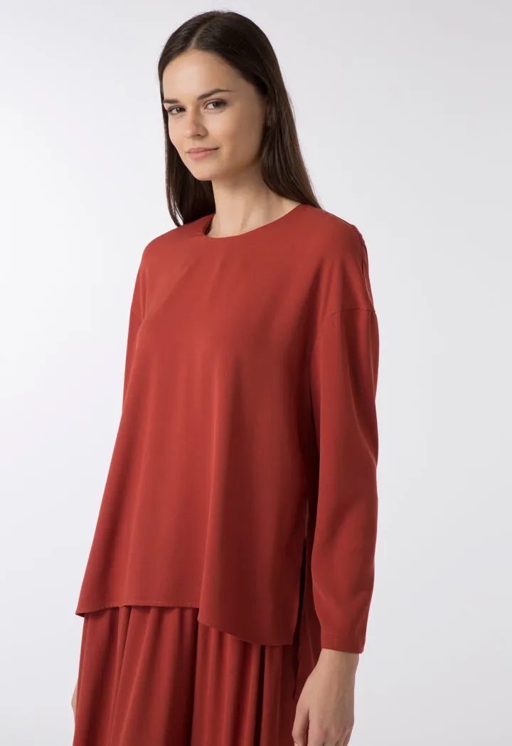 Chic Asymmetrical High-Low Hem Blouse for Elegant Styling