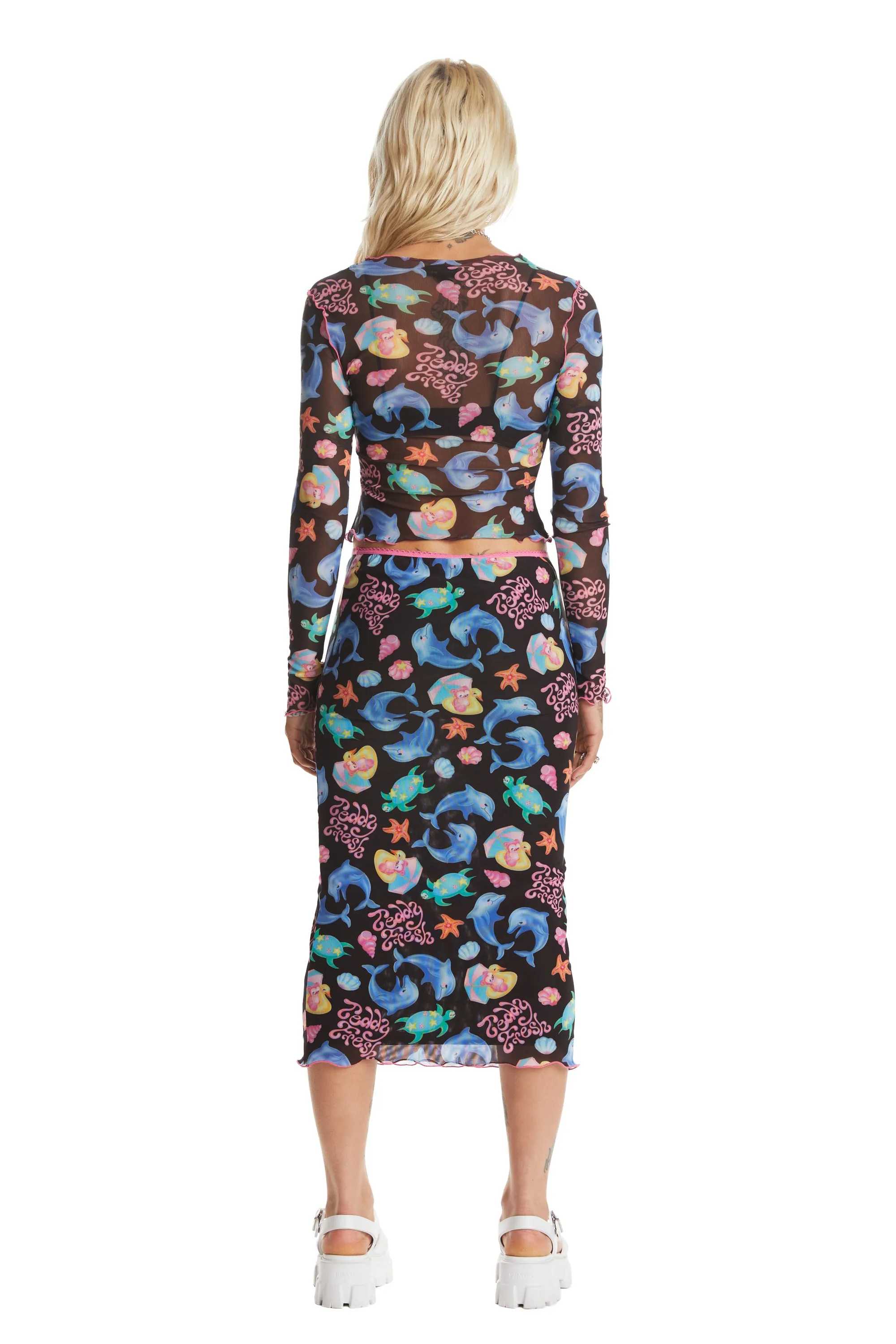 Festive Holiday-Themed Mesh Skirt