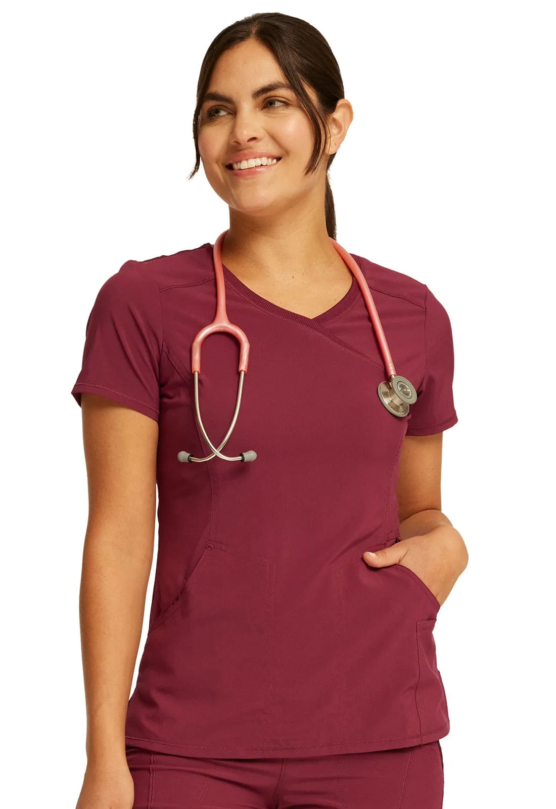 Infinity Mock Wrap Scrub Top 2625A