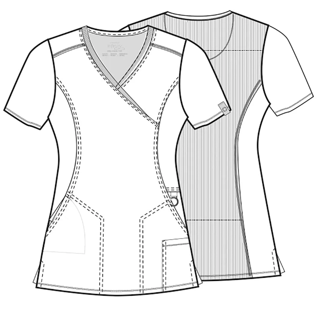 Infinity Mock Wrap Scrub Top 2625A