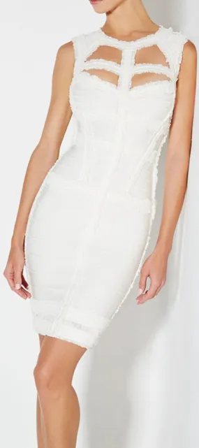 White Madyson Bandage Dress with Cut-Out Detail