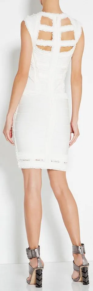 White Madyson Bandage Dress with Cut-Out Detail