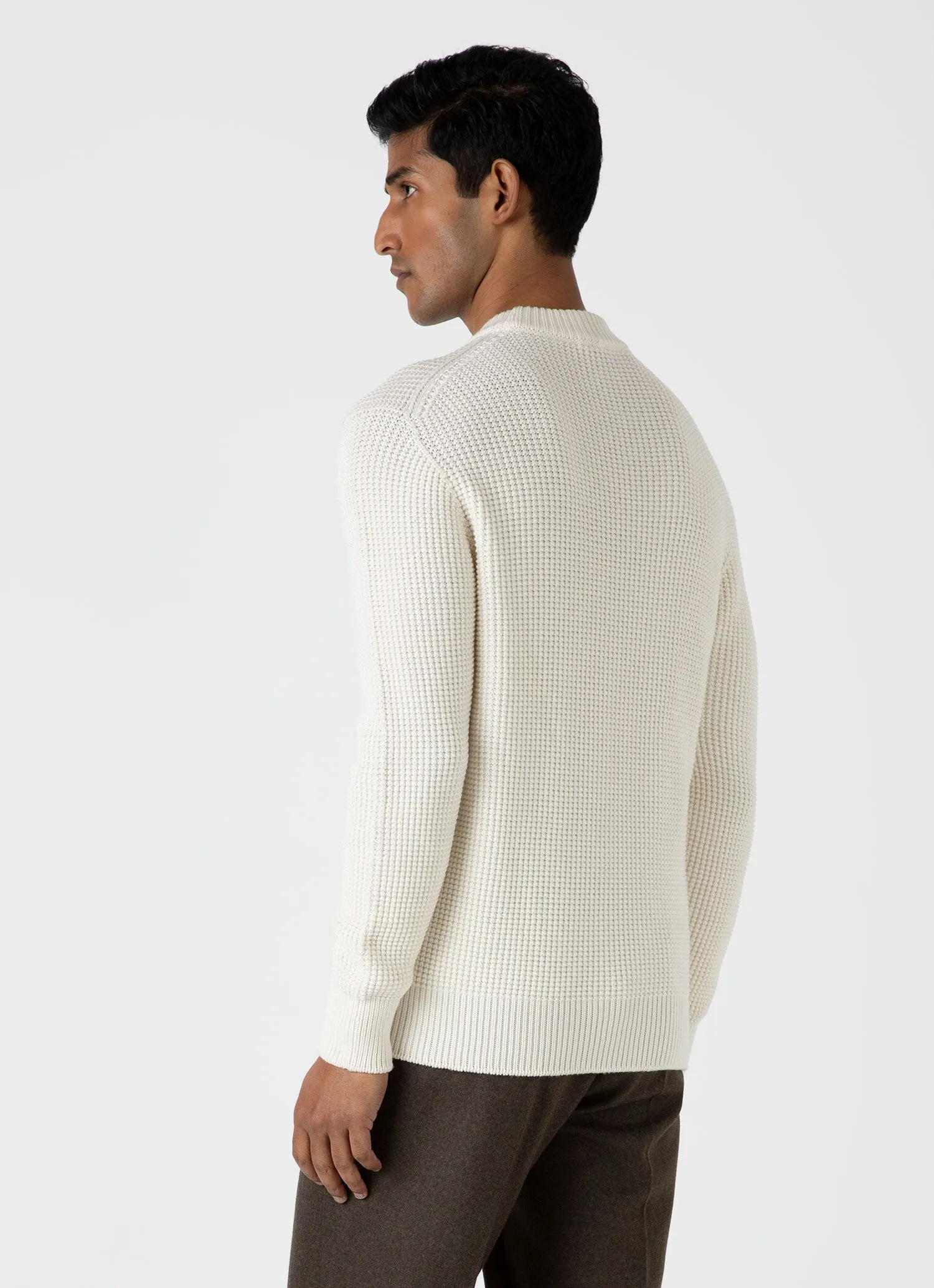 Mens Ecru Mariner Mock Neck Sweater