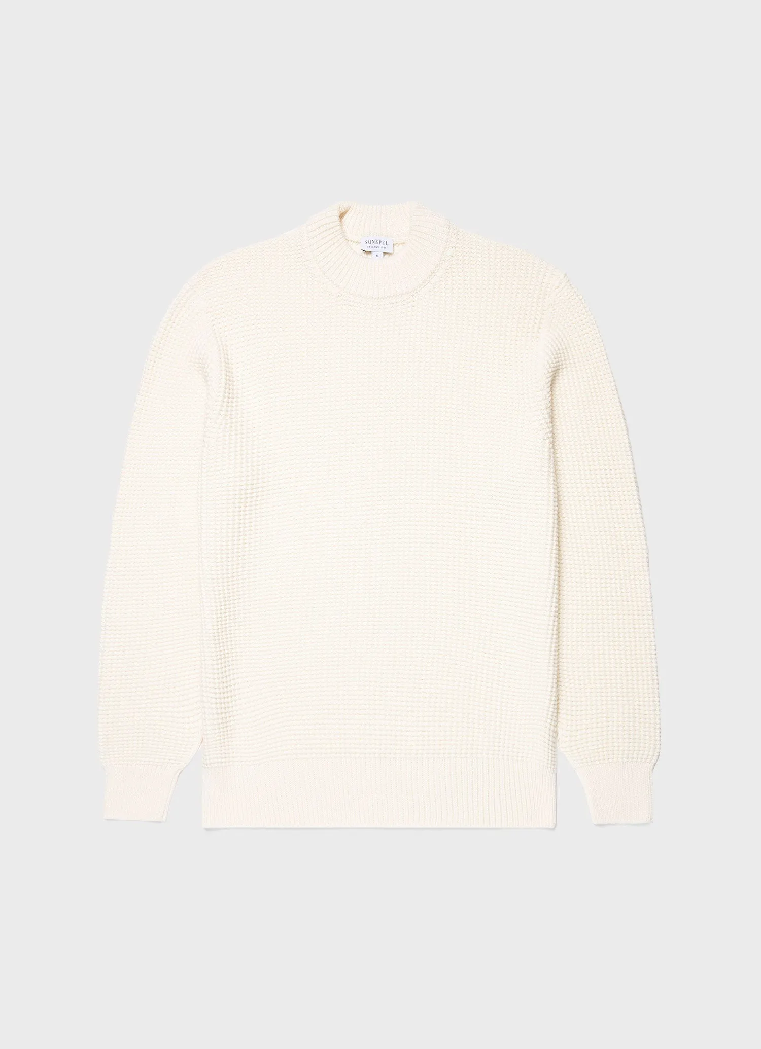 Mens Ecru Mariner Mock Neck Sweater