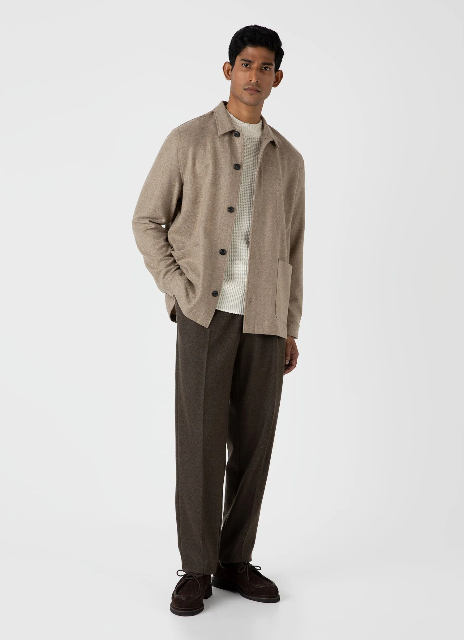 Mens Ecru Mariner Mock Neck Sweater