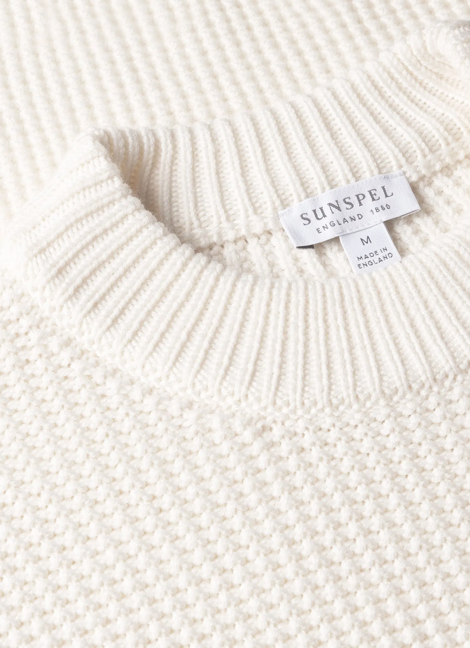 Mens Ecru Mariner Mock Neck Sweater