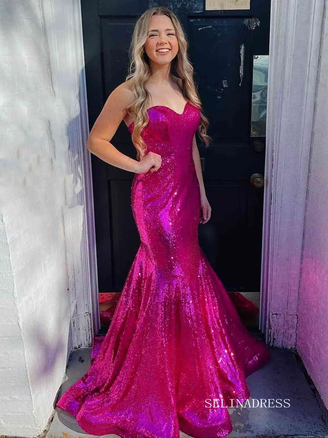 Mermaid Sweetheart Cheap Sparkly Prom Dresses lpk563