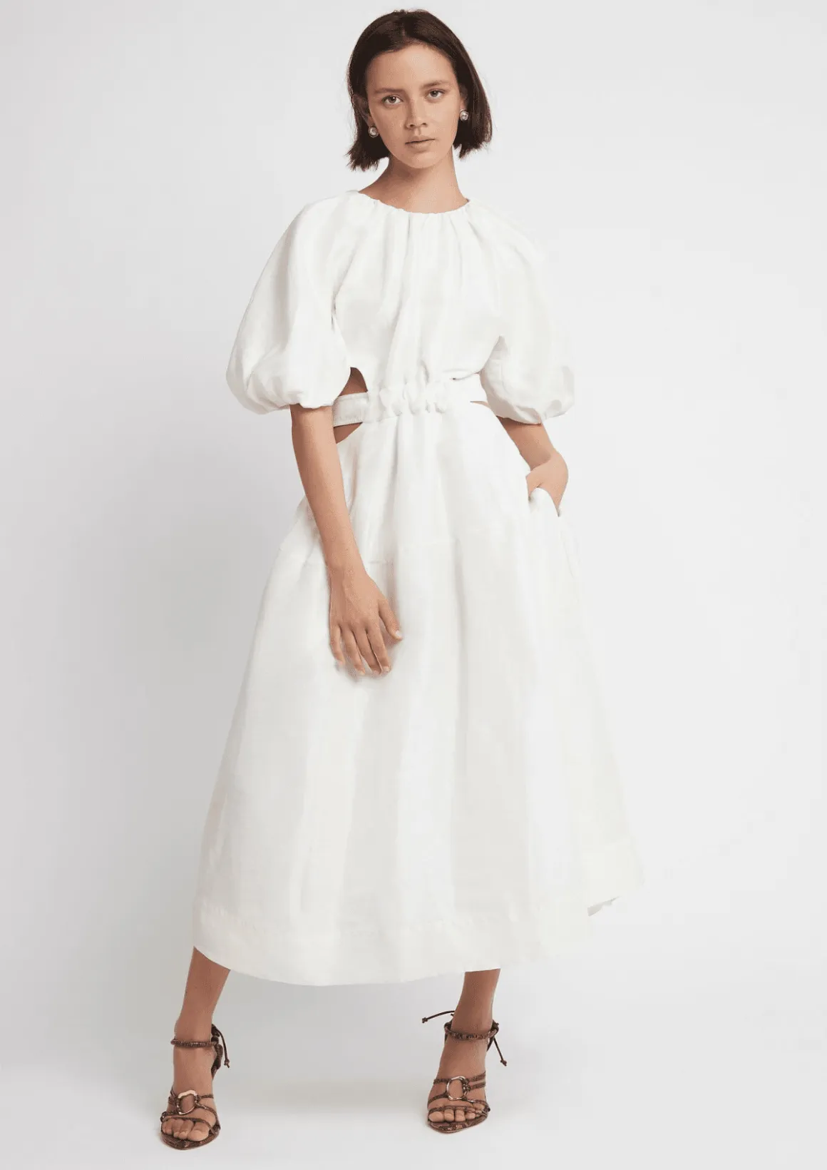 Mimosa Cut Out Midi Dress - Ivory