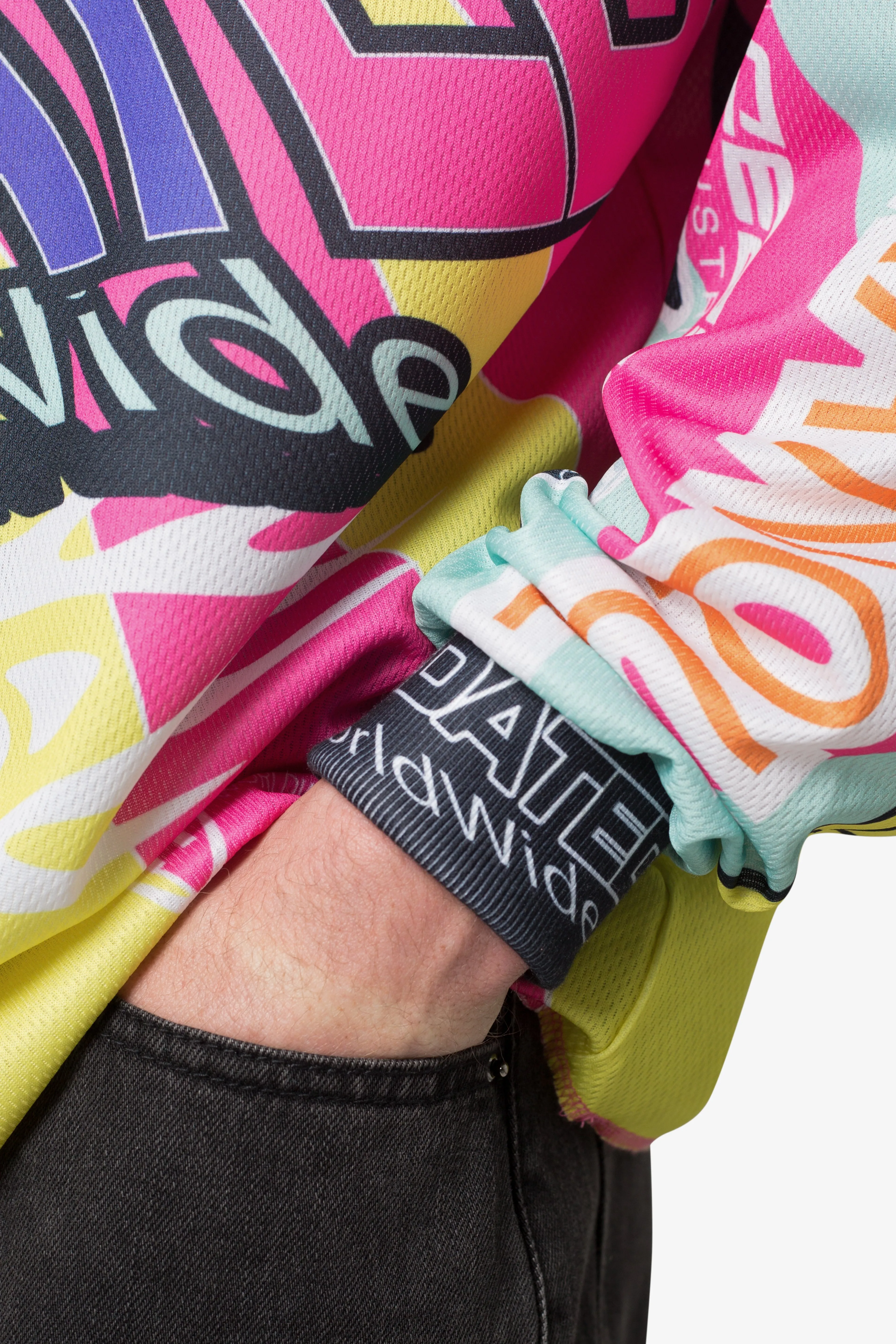 Stylish Pink Mock Neck Motocross Jersey for Off-Road Racing