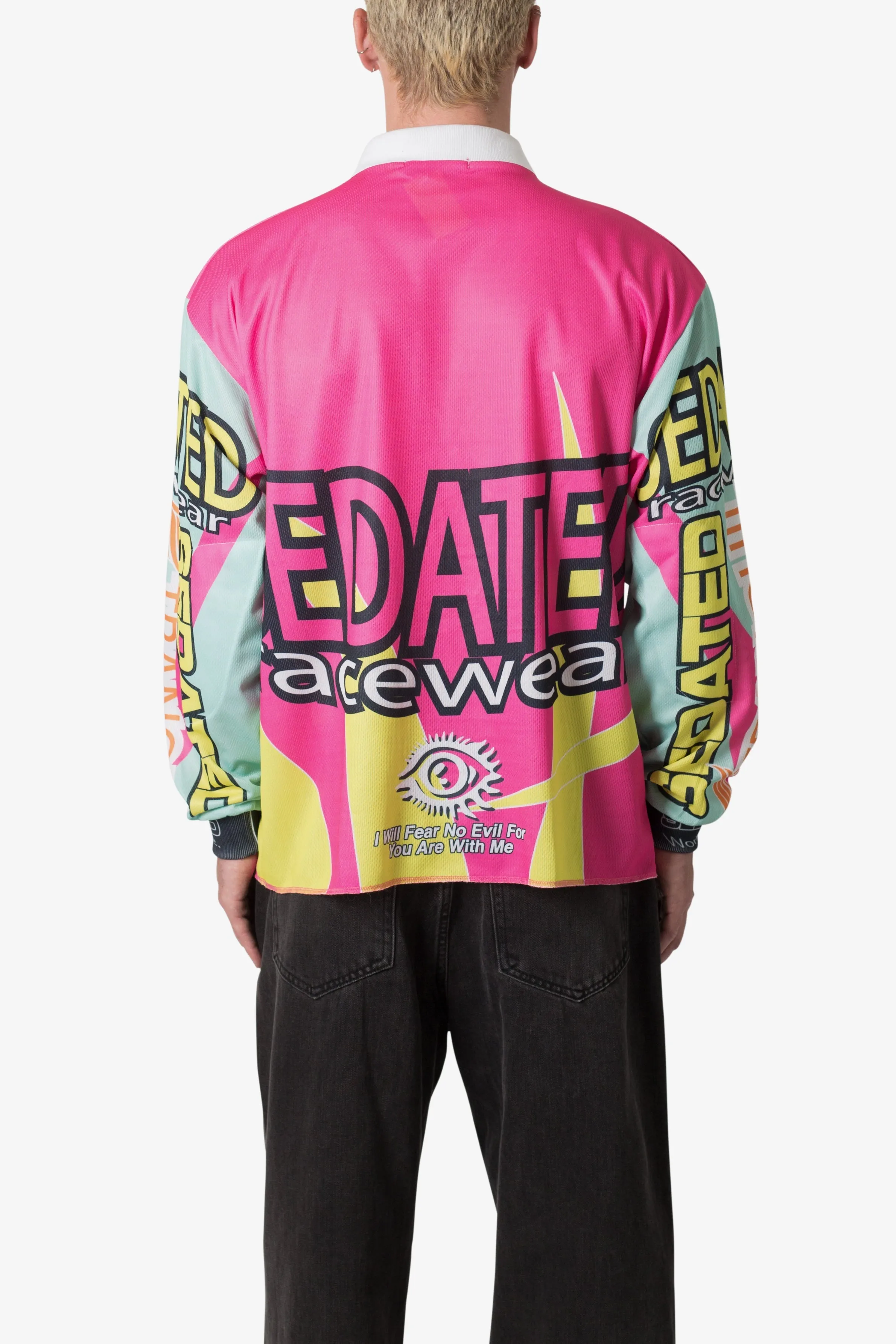 Stylish Pink Mock Neck Motocross Jersey for Off-Road Racing