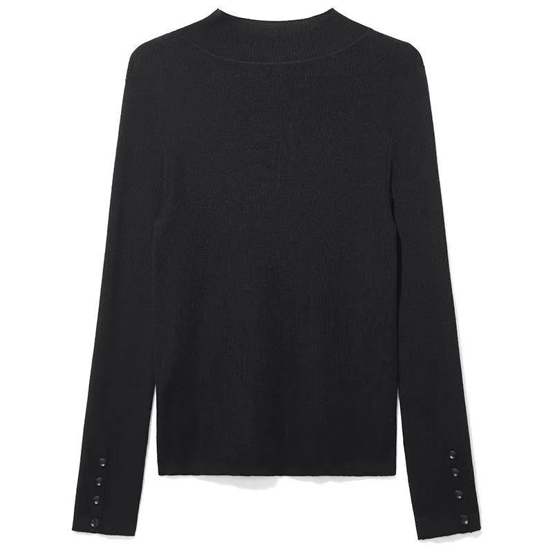 Pure Wool Mock Neck Sheath Sweater