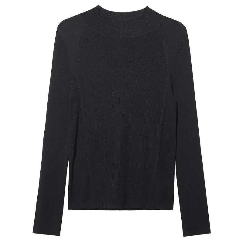 Pure Wool Mock Neck Sheath Sweater