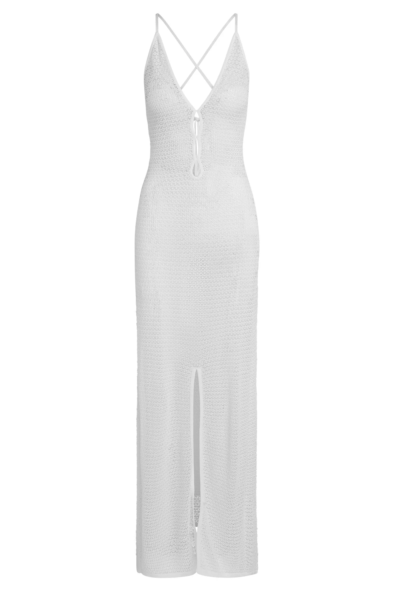 White Lace Crochet Ramatuelle Dress - Elegant and Chic
