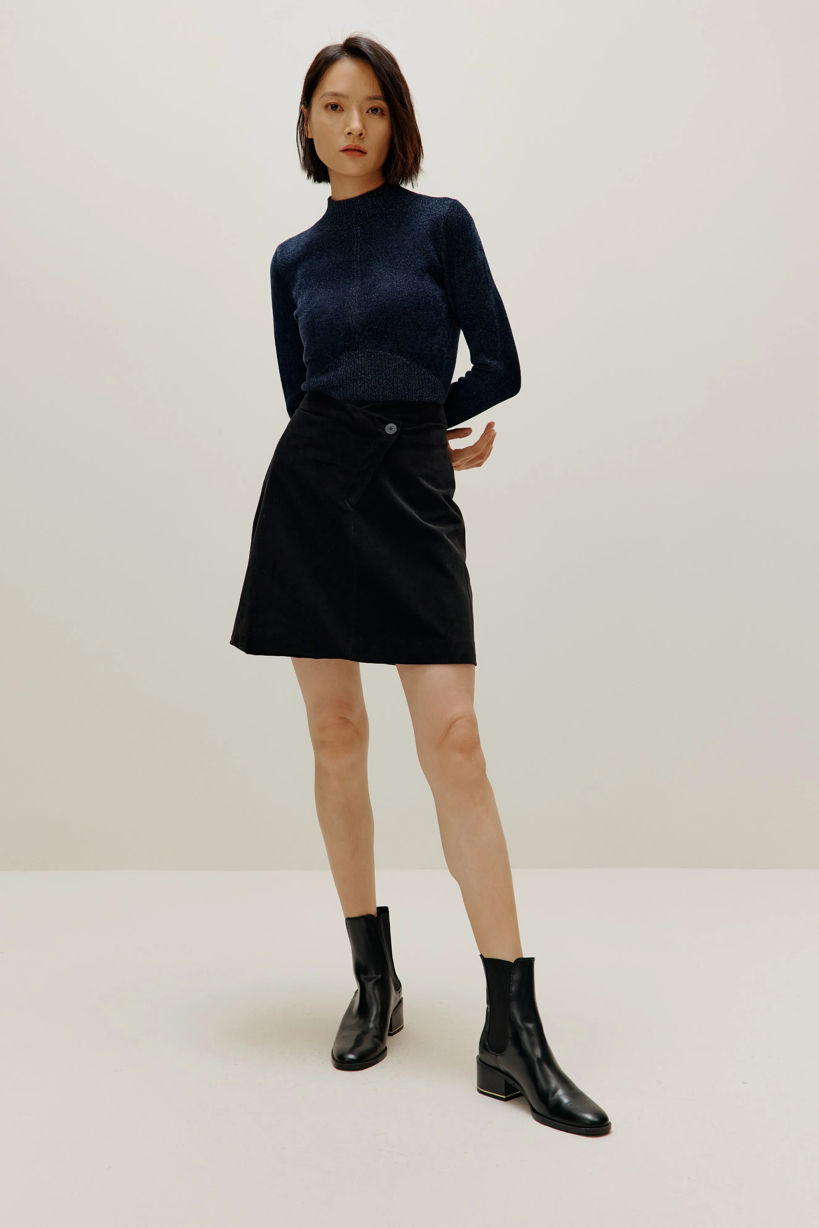 Shimmer Mock Neck Sweater