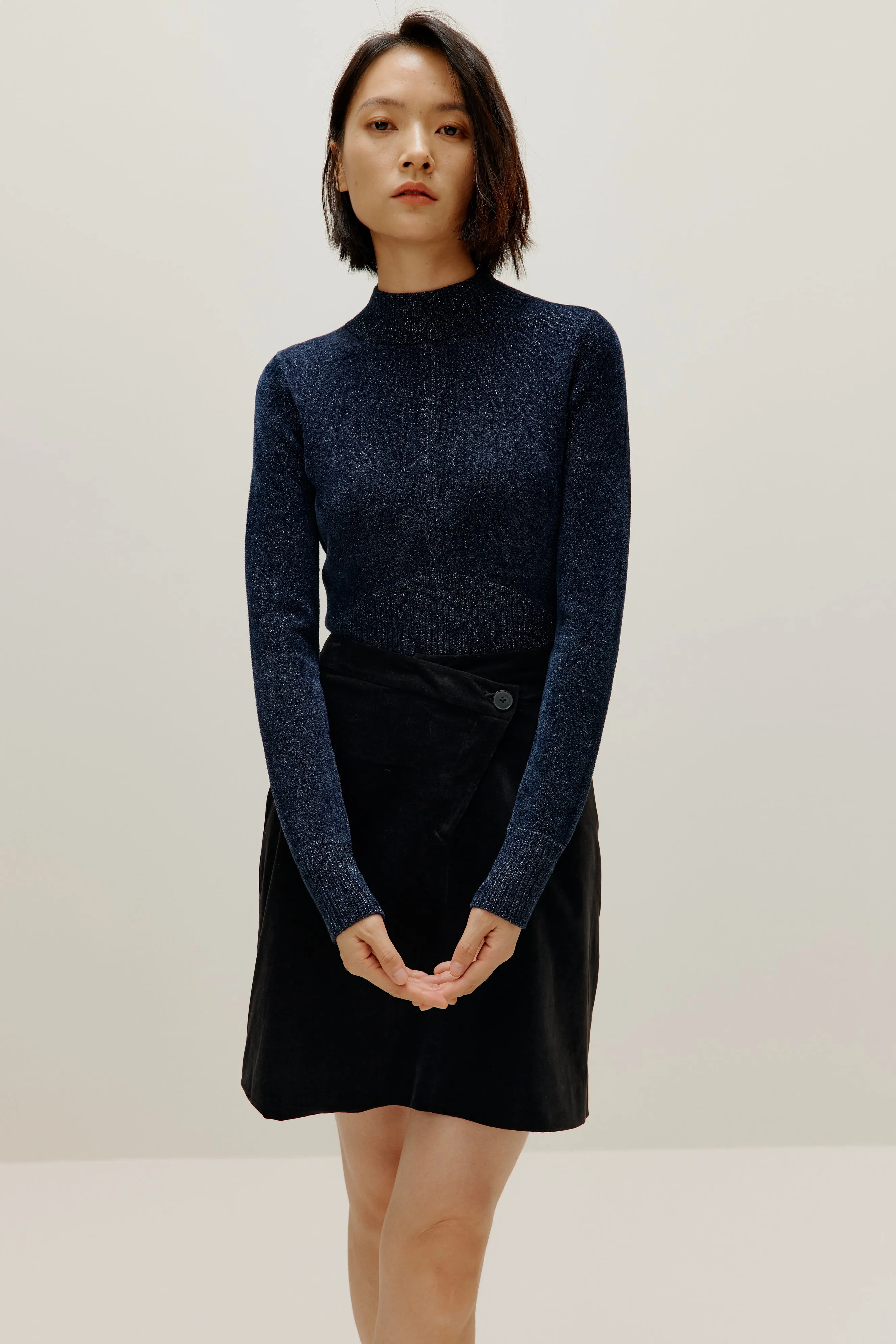 Shimmer Mock Neck Sweater