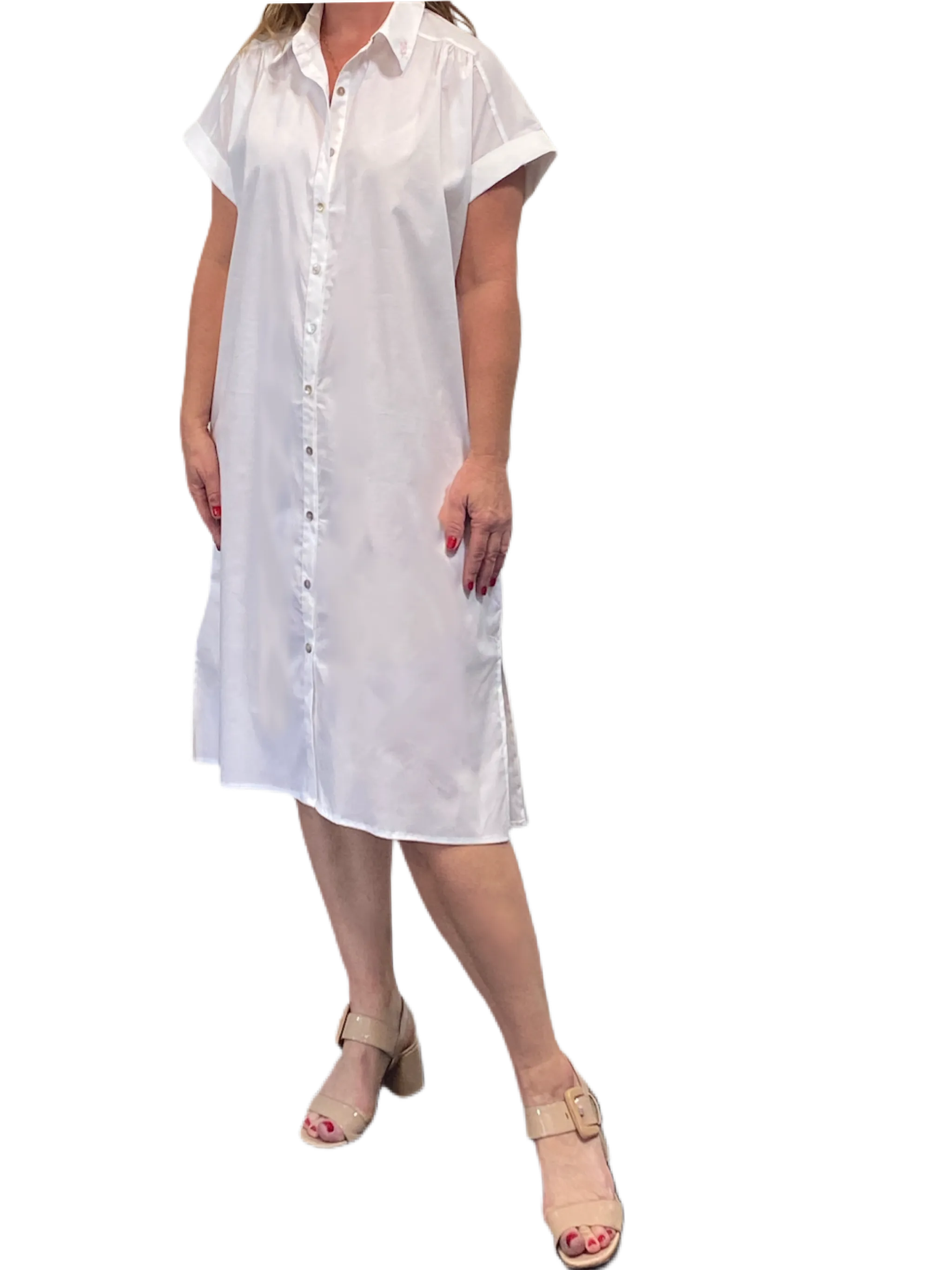 Shirt dress Cotton Poplin Shirt Dress in crisp white *monogram available