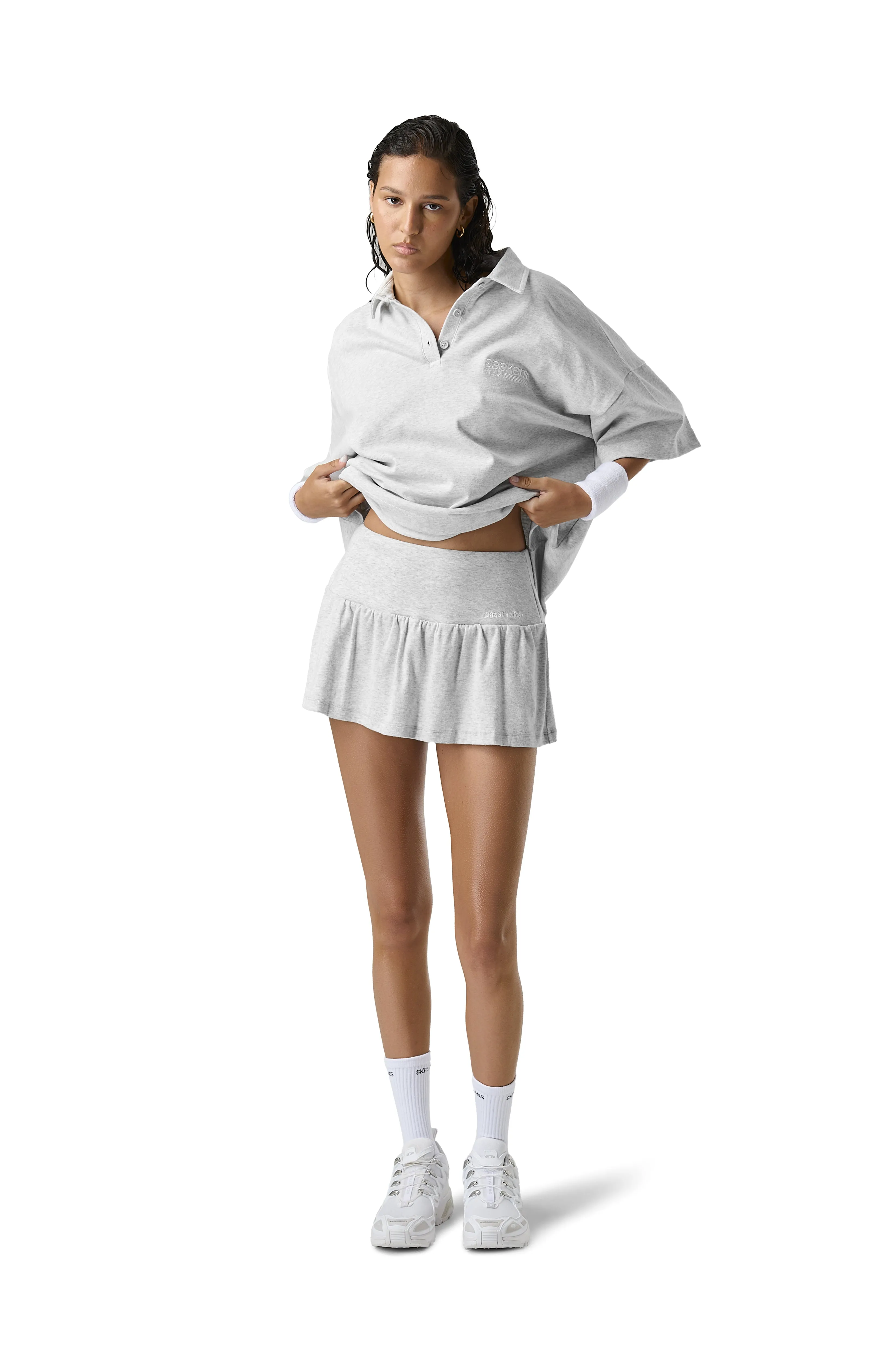 Heather Grey Sommar Mini Skirt - Trendy Summer Style with Flattering Fit