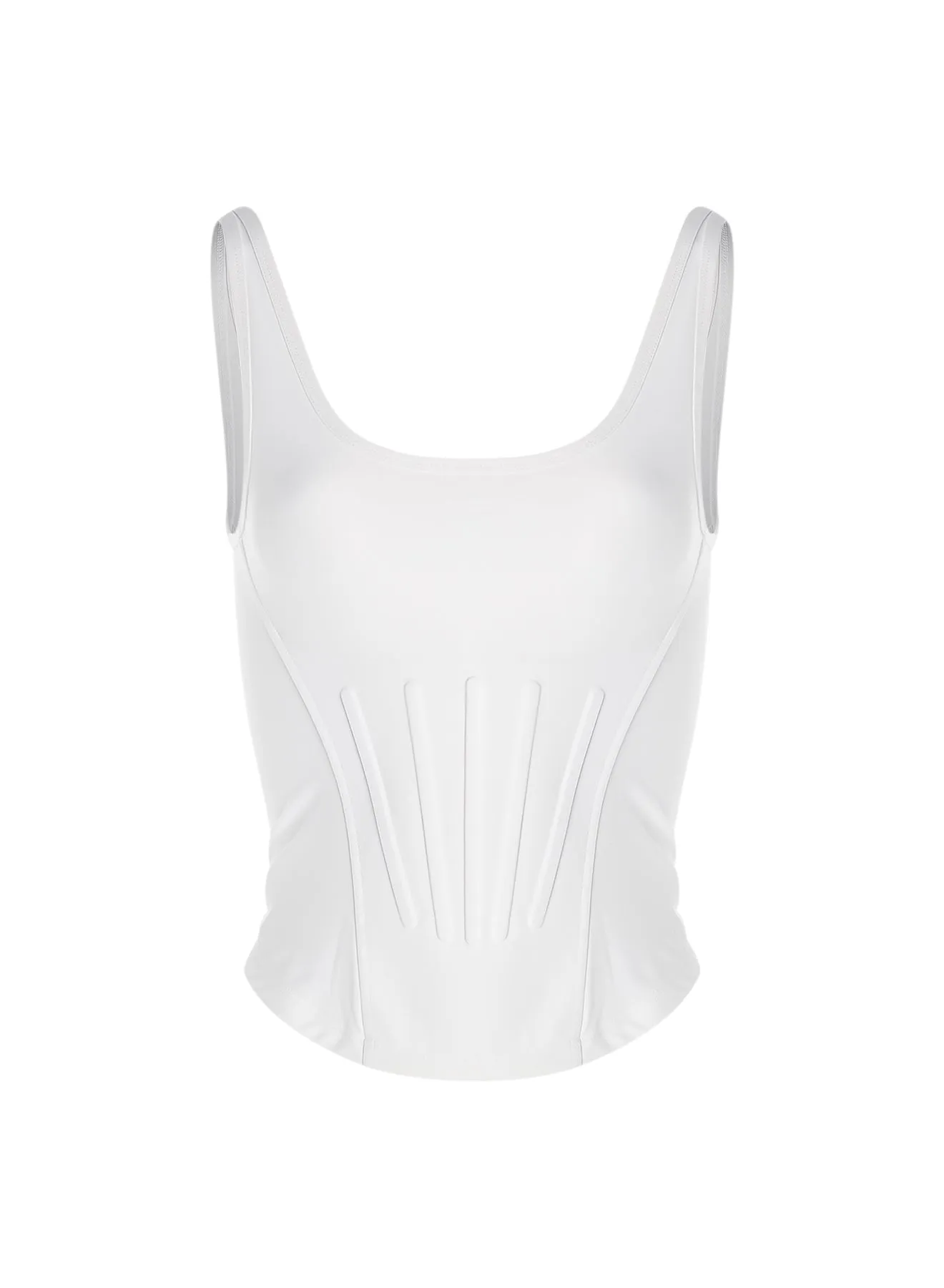 white corseted tank top